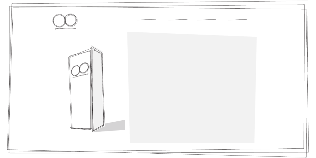 Ilustracija modernog web dizajna sa stilizovanim uređajem i BizArt vizuelnim elementima.